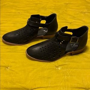 JC Black leather oxford booties